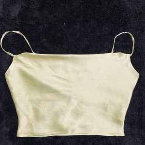 Hollister light green satin cropped cami